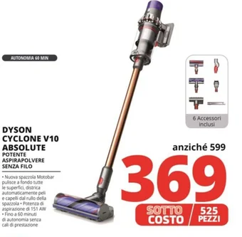 Comet DYSON CYCLONE V10 ABSOLUTE POTENTE ASPIRAPOLVERE SENZA FILO offerta