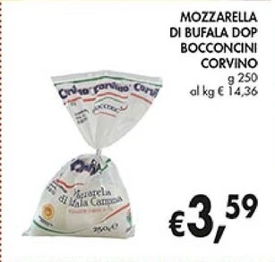 Coal Corvino mozzarella di bufala dop bocconcini offerta