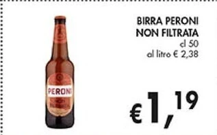 Coal Peroni birra non filtrata offerta