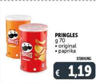 Deco Supermercati PRINGLES g 70 original paprika offerta