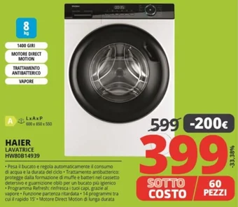 Comet HAIER LAVATRICE HW80B14939 offerta