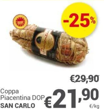 Unes Coppa Piacentina DOP SAN CARLO offerta