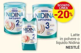 Unes Latte in polvere o liquido Nidina NESTLÉ offerta