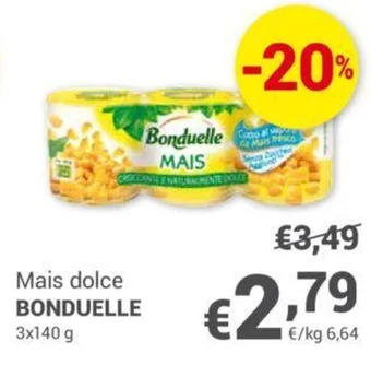 Unes Mais dolce BONDUELLE 3 x 140 g offerta