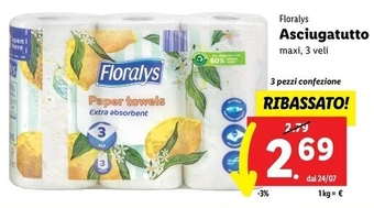Lidl Floralys asciugatutto offerta