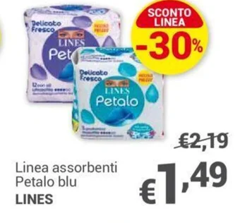 Unes Linea assorbenti Petalo blu LINES offerta