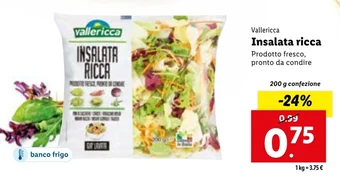 Lidl Vallericca Insalata ricca 200 g confezione offerta