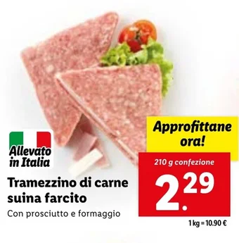 Lidl Tramezzino di carne suina farcito 210 g confezione offerta