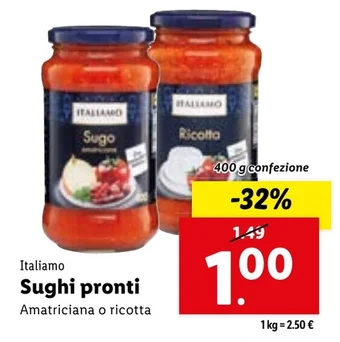 Lidl Italiamo Sughi pronti 400 g confezione offerta