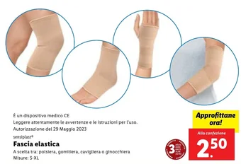 Lidl sensiplast Fascia elastica S-XL offerta