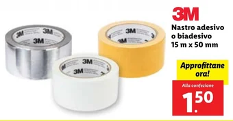 Lidl 3M Nastro adesivo o biadesivo 15 m x 50 mm offerta