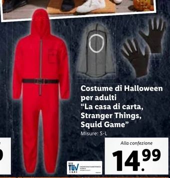 Lidl Costume di Halloween per adulti "La casa di carta, Stranger Things, Squid Game" S-L offerta
