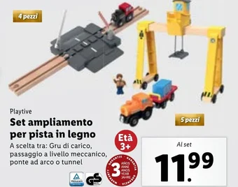 Lidl Playtive Set ampliamento per pista in legno offerta