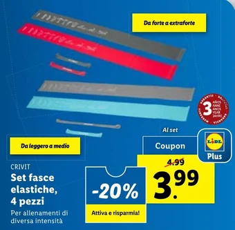 Lidl CRIVIT Set fasce elastiche, 4 pezzi offerta