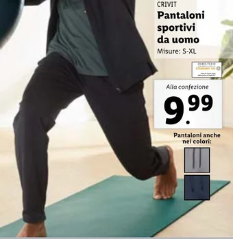 Lidl CRIVIT Pantaloni sportivi da uomo S-XL offerta