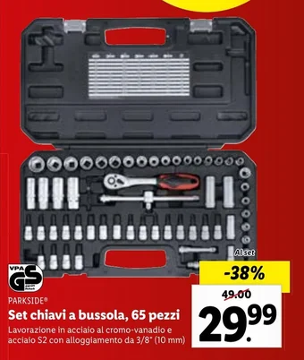 Lidl PARKSIDE Set chiavi a bussola, 65 pezzi offerta