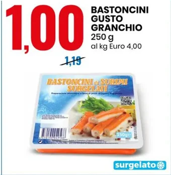 Eurospin BASTONCINI GUSTO GRANCHIO 250 g offerta