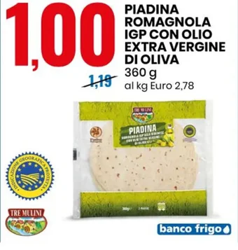 Eurospin PIADINA ROMAGNOLA IGP CON OLIO EXTRA VERGINE DI OLIVA 360 g offerta