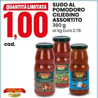 Eurospin SUGO AL POMODORO CILIEGINO ASSORTITO 360 g offerta