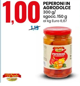 Eurospin PEPERONI IN AGRODOLCE 300 g/ sgocc. 150 g offerta