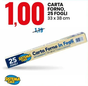Eurospin CARTA FORNO, 25 FOGLI 33 x 38 cm offerta