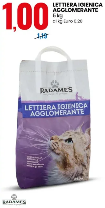 Eurospin LETTIERA IGIENICA AGGLOMERANTE 5 kg offerta