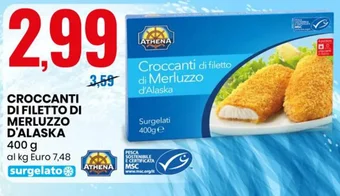 Eurospin CROCCANTI DI FILETTO DI MERLUZZO D'ALASKA 400 g offerta