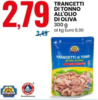 Eurospin TRANCETTI DI TONNO ALL'OLIO DI OLIVA 300 g offerta