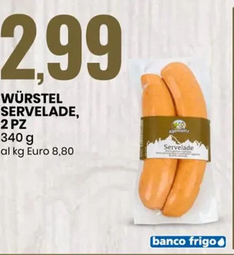 Eurospin WÜRSTEL SERVELADE, 2 PZ 340 g offerta