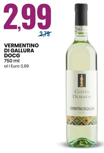 Eurospin VERMENTINO DI GALLURA DOCG 750 ml offerta