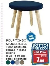 Happy Casa Pouf tondo sfoderabile offerta