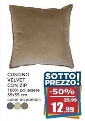 Happy Casa Cuscino velvet con zip offerta