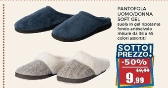 Pantofola uomo/donna soft gel