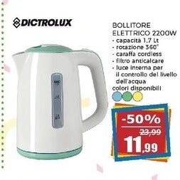 Happy Casa Dictrolux bollitore elettrico 2200w offerta