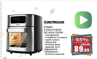 Happy Casa Dictrolux forno e friggitrice ad aria 1700w offerta