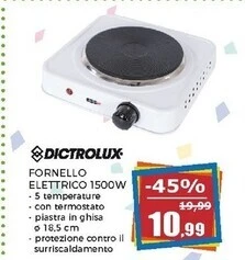 Happy Casa Dictrolux fornello elettrico 1500w offerta