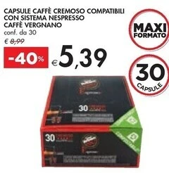 Bennet Caffè vergnano capsule caffè cremoso compatibili con sistema nespresso offerta