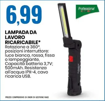 LAMPADA DA LAVORO RICARICABILE