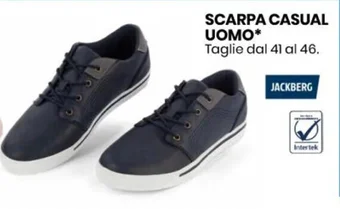 Eurospin SCARPA CASUAL UOMO dal 41 al 46. JACKBERG offerta