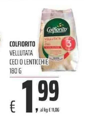 Coop COLFIORITO VELLUTATA CECI O LENTICCHIE 180 G offerta