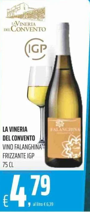 Coop LA VINERIA DEL CONVENTO VINO FALANGHINA FRIZZANTE IGP 75 CL offerta