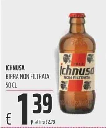 Coop ICHNUSA BIRRA NON FILTRATA 50 cl offerta