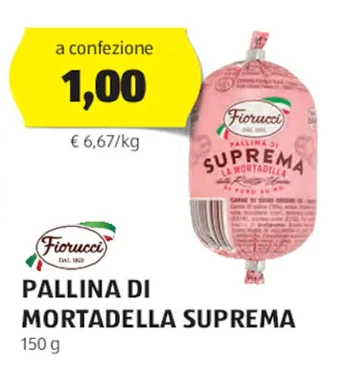 ALDI Fiorucci PALLINA DI MORTADELLA SUPREMA 150 g offerta