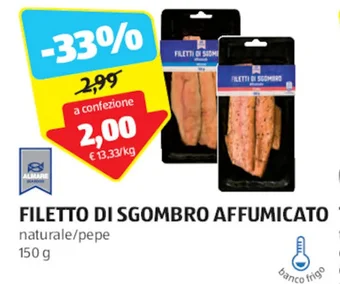 ALDI FILETTO DI SGOMBRO AFFUMICATO 150 g offerta