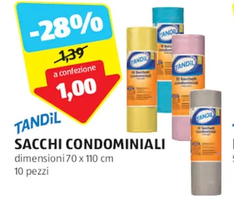 ALDI TANDIL SACCHI CONDOMINIALI 70 x 110 cm 10 pezzi offerta