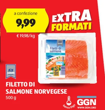 ALDI FILETTO DI SALMONE NORVEGESE 500 g offerta