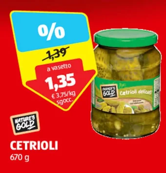 ALDI CETRIOLI 670 g offerta