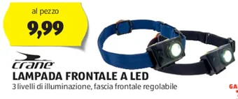 ALDI crane LAMPADA FRONTALE A LED offerta