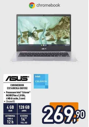 Unieuro ASUS CHROMEBOOK (CX1400CKA-EK0155) offerta