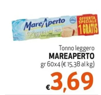 Maxi Family Tonno leggero MAREAPERTO gr 60x4 offerta